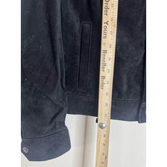 Todd Snyder Jacket Mens XS Black Suede Dylan Calf Leather Trucker Snap - Picture 10 of 16